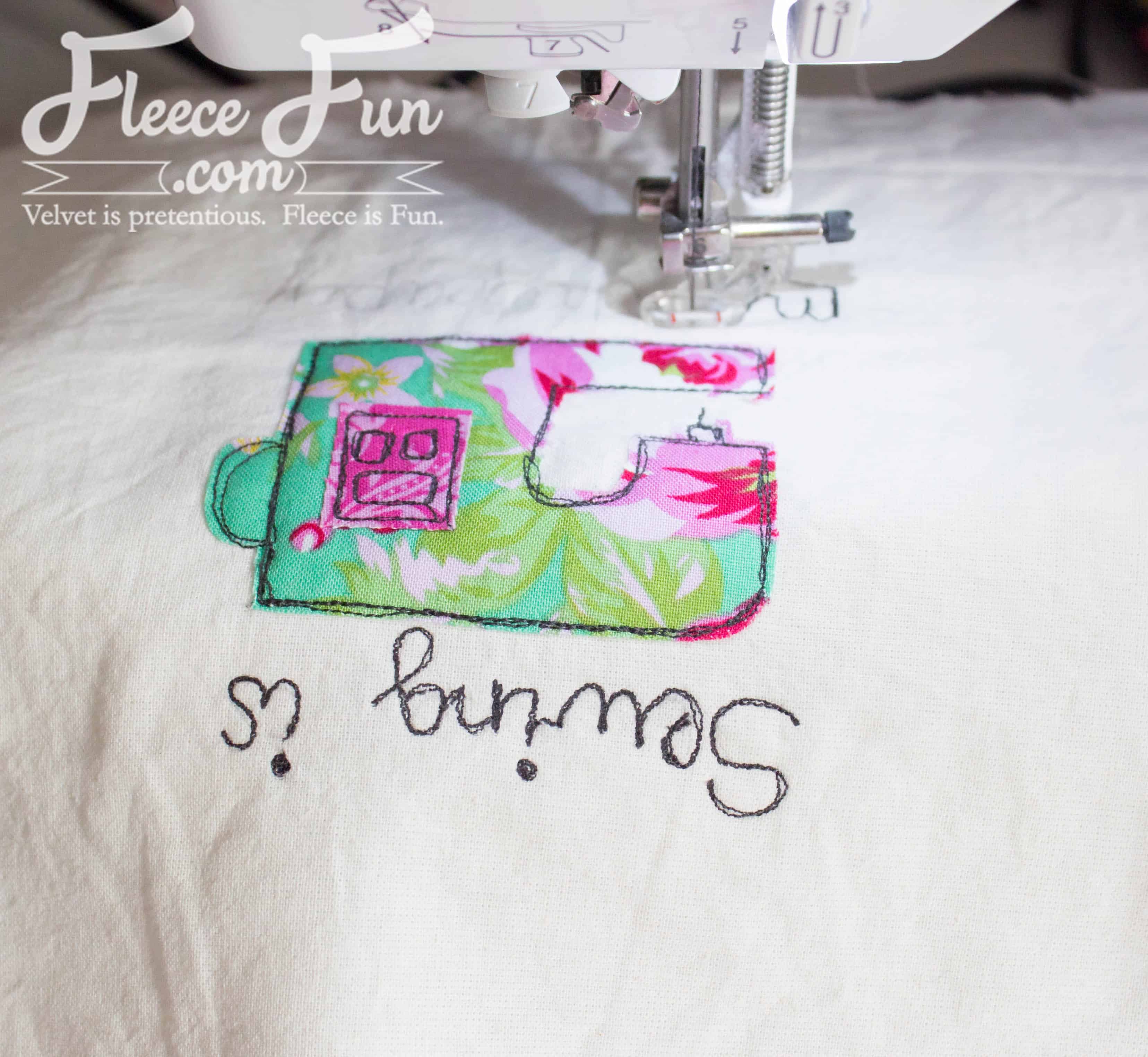 completing the wordage. I love this Sewing Machine Hoop Art Tutorial. wonderful sewing project and handmade gift ideas for friends. This is perfect for a sewist's wall and sewing studio.