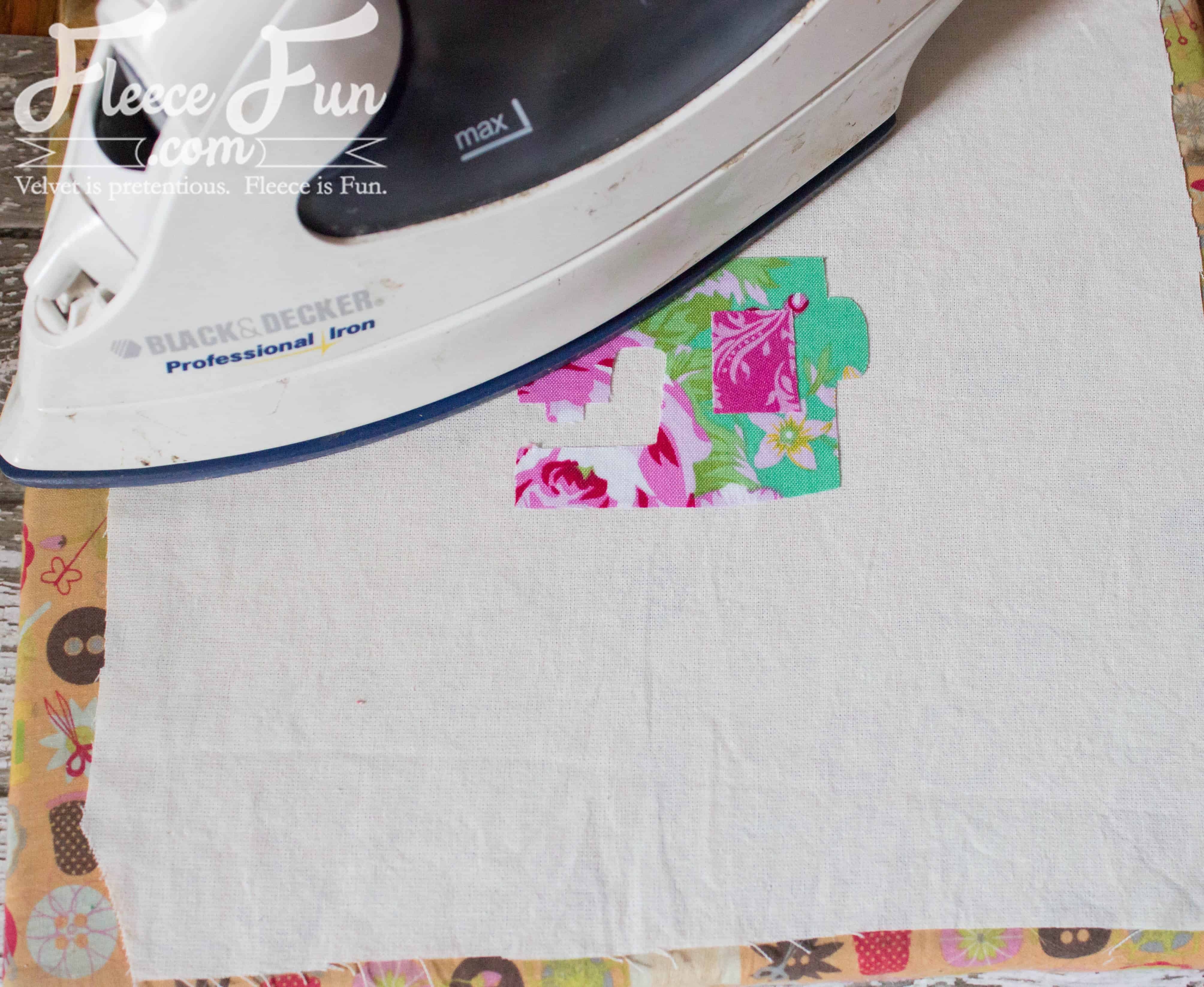 ironing on the fabric
