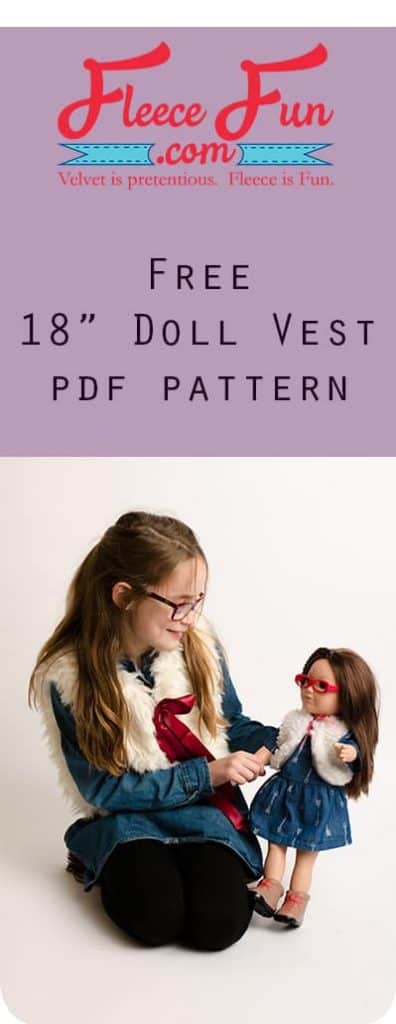 This Fur Vest for 18" Doll Free Pattern tutorial is perfect for your American Girl Doll. This sewing project is a perfect handmade gift ideas for girls.
