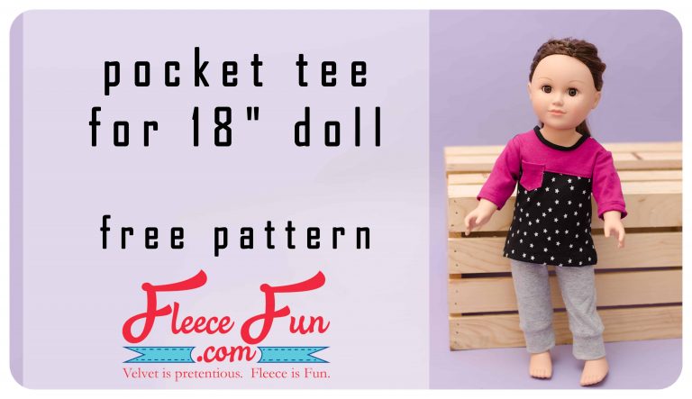Pocket Tee Shirt for 18″ Doll Free Pattern