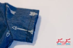 Topstitch the sleeve.