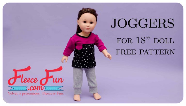 Knit Joggers Pants for 18″ Doll Free Pattern