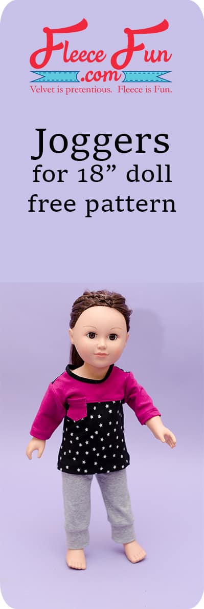 Knit Joggers Pants for 18" Doll Free Pattern tutorial. Great sewing project for an American Girl Doll and great handmade gift ideas for girls. 