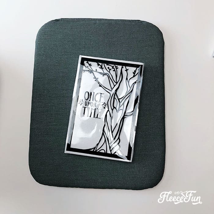 heating up the book and placing the design