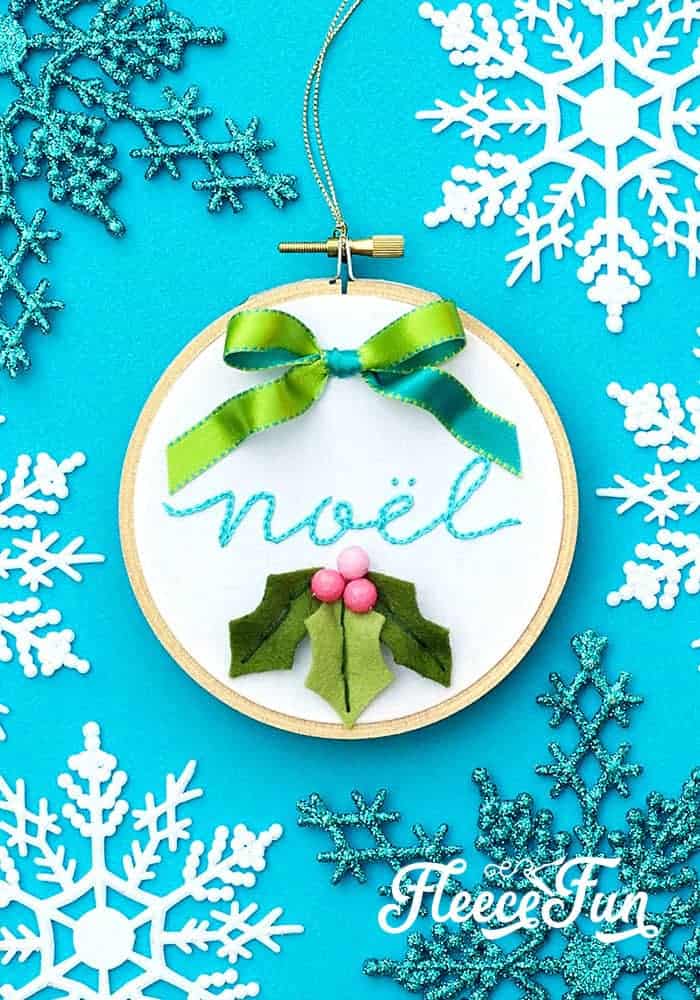 Wow this Christmas Embroidery Designs - Noel Hoop Ornament DIY makes a wonderful handmade gift. Easy step by step instructions and pictures. I love this handmade Christmas ornament and how beautiful it is, perfect for the holidays. #sewingproject #embroiderypatternsfree #handmadechristmasornaments