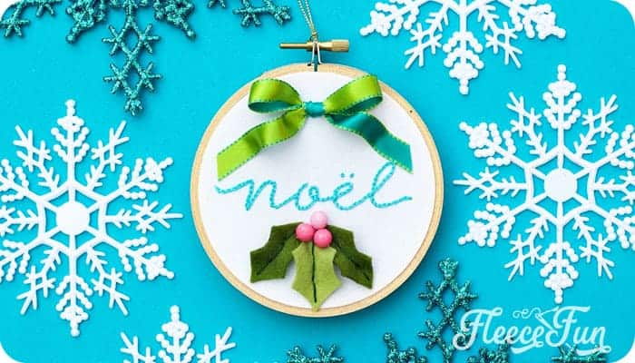 Christmas Embroidery Designs – Noel Hoop Ornament DIY by Lolli and Grace