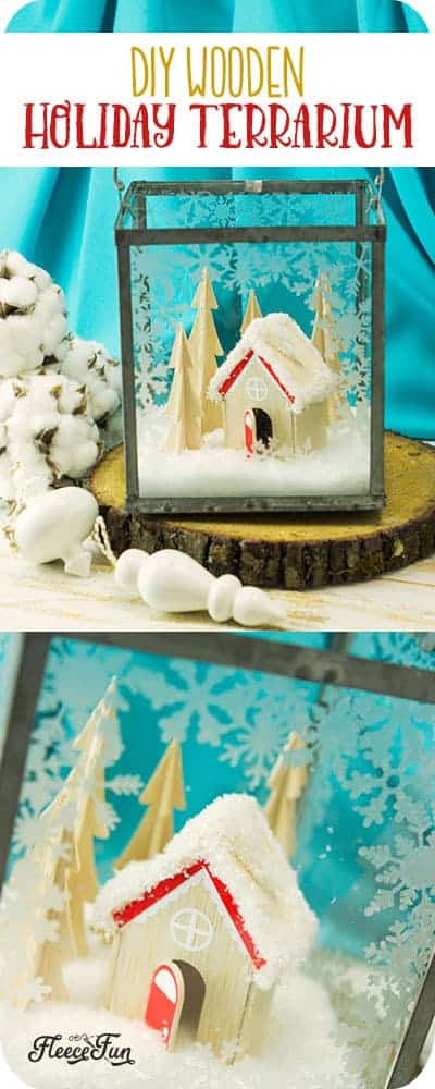 This Christmas Terrarium DIY features wooden elements for a different look. With step by step instructions and lots of pictures this holiday decoration comes together quickly.