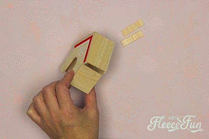 Step-by-step process to build a tiny house for fleecefun's Christmas terrarium project.