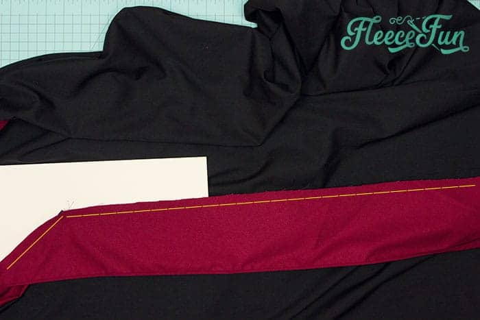 Preparing the robe lining with fleecefun free template and tutorial