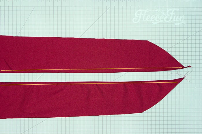 Fleecefun free template and tutorial step 4 prepare the robe lining