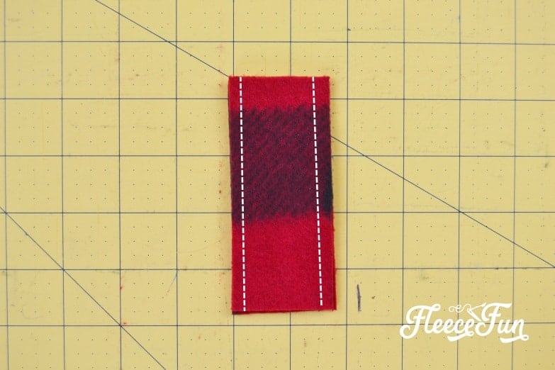 Pin and sew along the longer sides of the small rectangles