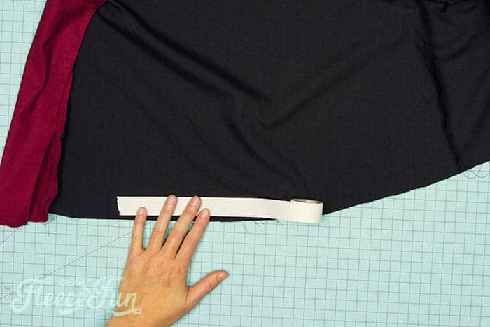Hemming the Harry Potter robe with fleecefun free template and tutorial