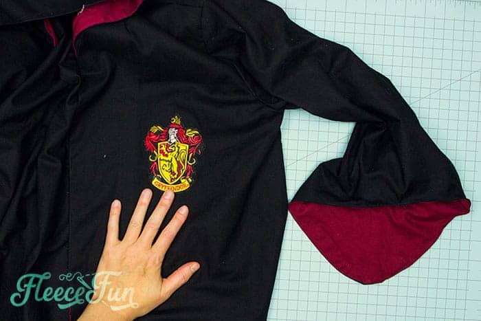 Finishing touches for the wizard robe fleecefun free template and tutorial