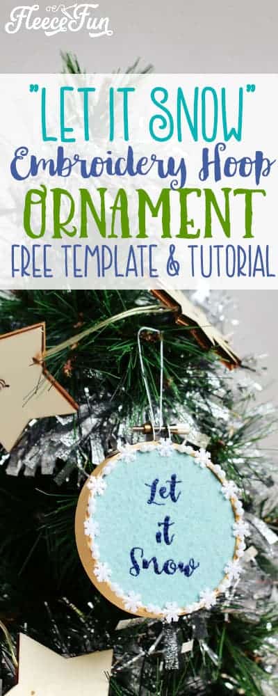 This Let it Snow Embroidery Hoop Ornament DIY makes a wonderful addition to your Christmas tree. Easy step by step instructions and free pattern make this Handmade Ornament a great Christmas craft.