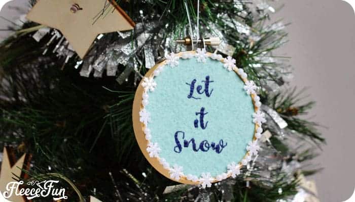 Easy Let it Snow Embroidery Hoop Ornament DIY by Swoodson Says