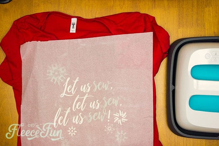This Let us sew Free SVG file is perfect for wearing during your handmade holiday! With this free file and your vinyl cutting machine you can make this cute shirt.