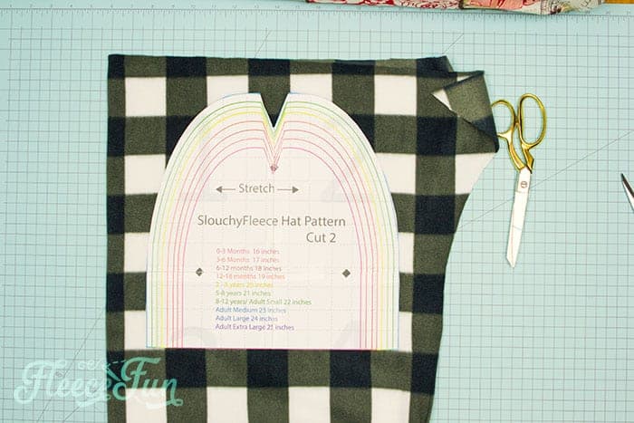 Prepare your fleece fabric by cutting the pieces using fleecefun's free template and tutorial.