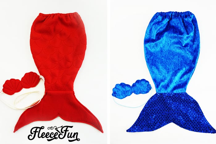 The final look of the doll mermaid outfit with a completed DIY shell bra