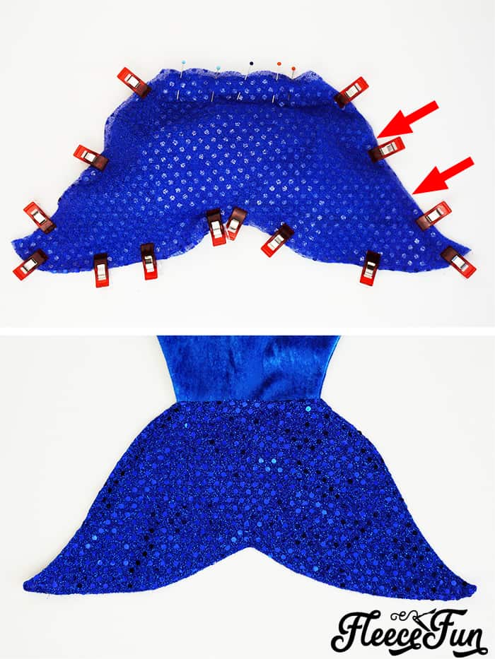 Creating non-fleece fins for a more realistic doll mermaid costume using a free pattern