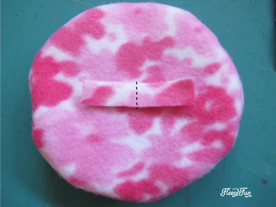 Assembling the doll hat with step-by-step sewing instructions from Fleece Fun’s free tutorial