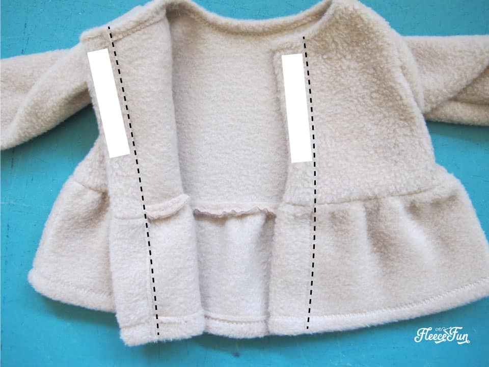 Attaching the sleeves and finishing seams for the doll coat with this step-by-step tutorial from Fleece Fun