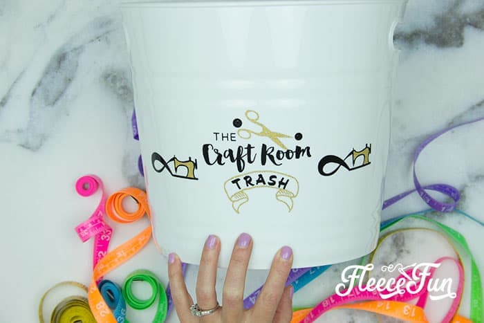 adding inserts - Cute Trash Can DIY for your craft space. Make your craft room tidy and cute with this fun to craft trash can. Beautiful step by step photos make it easy.