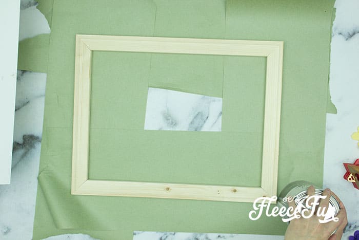Painting a decorative frame for DIY felt flower artwork