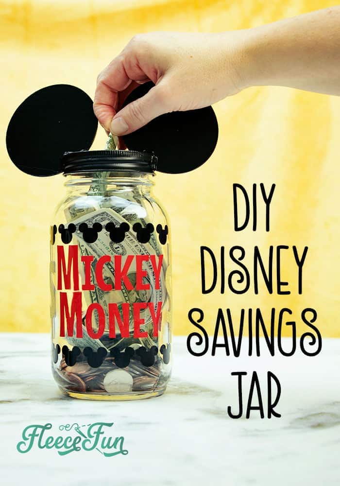 I love this Saving for Disney DIY Disney Savings Jar. Such a cute Mickey craft makes it fun for kids (and adults) to save for a Disney trip!. Easy craft that comes together quickly.