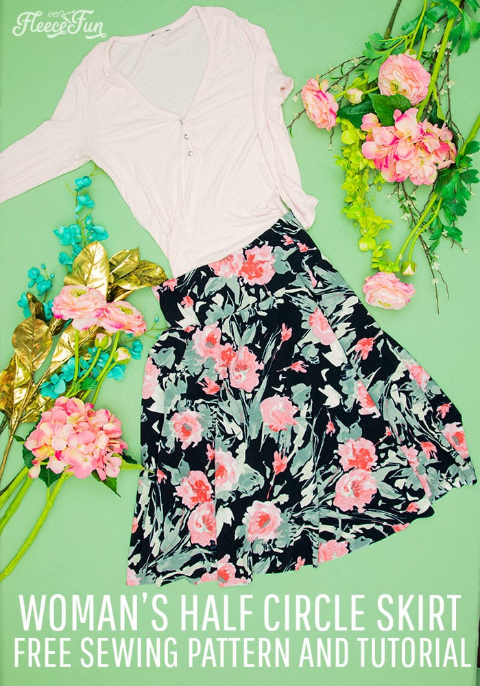This Half Circle Skirt Pattern for Women is FREE and requires zero calculations. This simple and beginner friendly tutorial has three seams and your done!