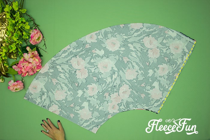 Pinning and stitching the skirt pieces together with fleecefun and free template and tutorial