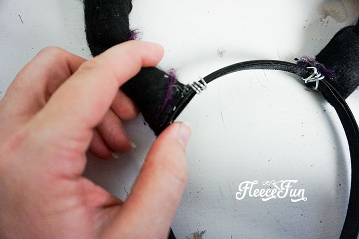 Hot gluing each horn.