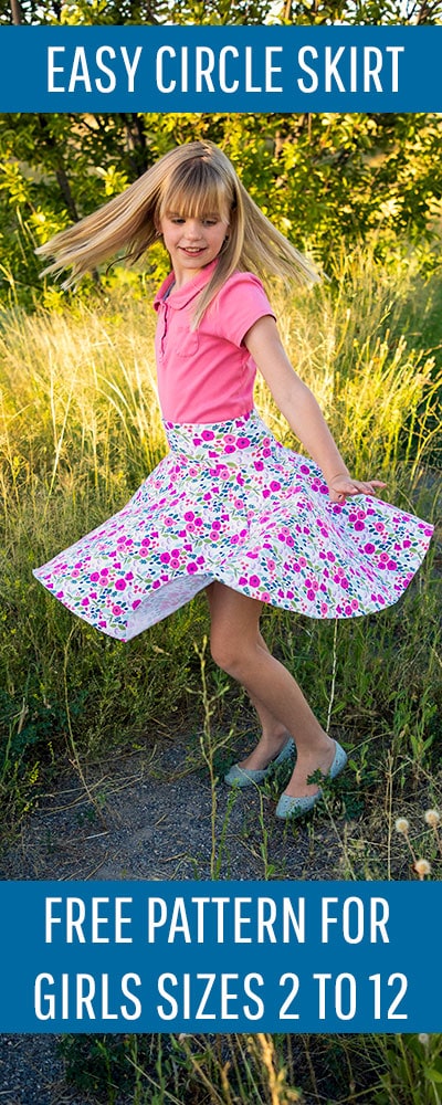 This circle skirt pattern for girls has a FREE downloadable pattern to make sewing a breeze. No math needed. Easy to follow tutorial for beginners.