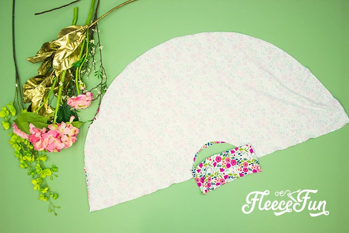 Completing the DIY skirt by joining the waistband and skirt with the fleecefun tutorial