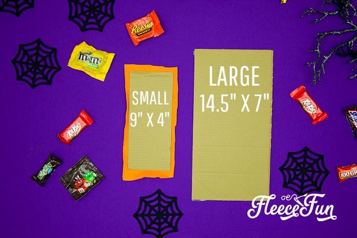 a rectangle of your cardboard/plastic