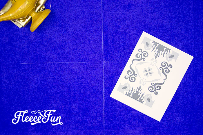 DIY decorations for the Magic Carpet costume using fleecefun free pattern.