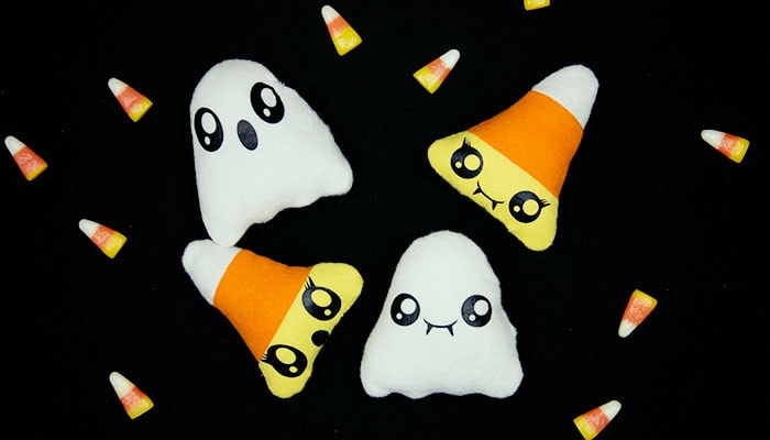 Kawaii DIY Candy Corn and Ghost Softie (Free Pattern)