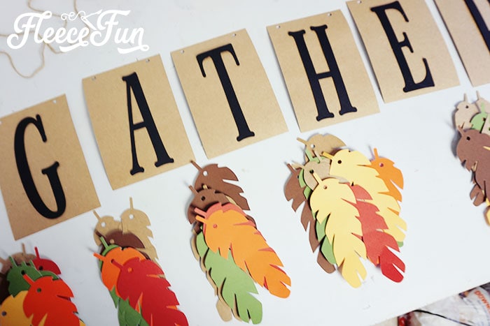 Step 4 - String the Thanksgiving banner together using FleeceFun's free template and tutorial