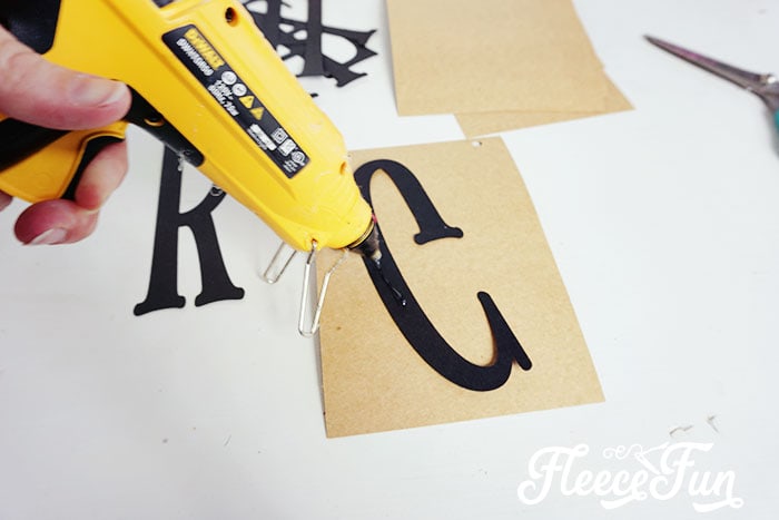 Step 3 - Add the letters to your Thanksgiving banner with FleeceFun's free template and tutorial