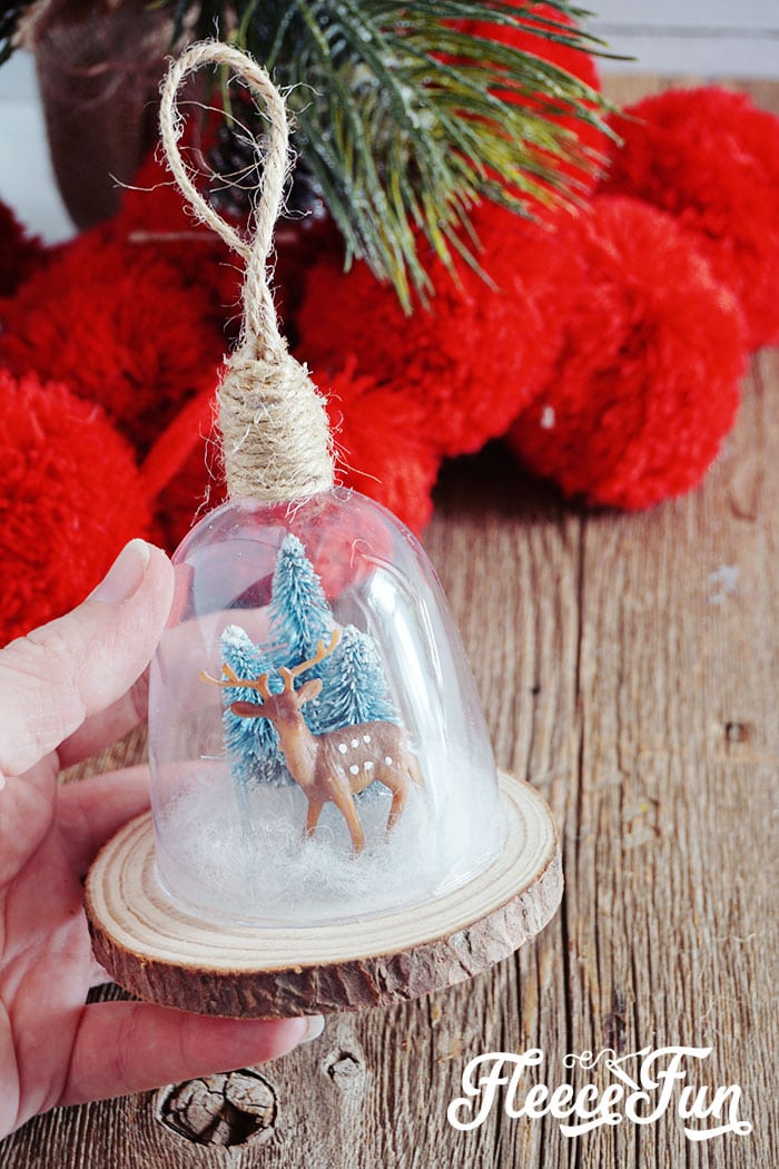 This DIY Cloche Ornament is shatterproof, and a wonderful addition to Homemade Christmas Ornaments.  With a few basic materials you can make several variations of this ornament.  Perfect for your tree or a hostess gift. 