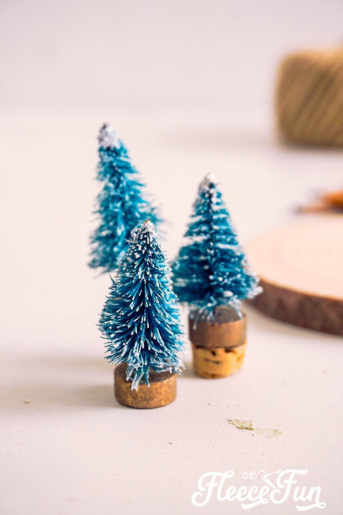 Collecting holiday items to place inside your cloche ornament from fleecefun free template and tutorial