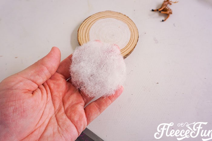 trimming the polyfill with sciccors