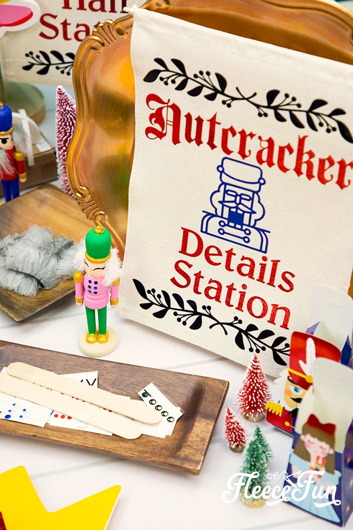 This Nutcracker Ornament DIY is easy and fun for all ages. Set up is perfect for a party and everyone can let their creativity shine with this tutorial!