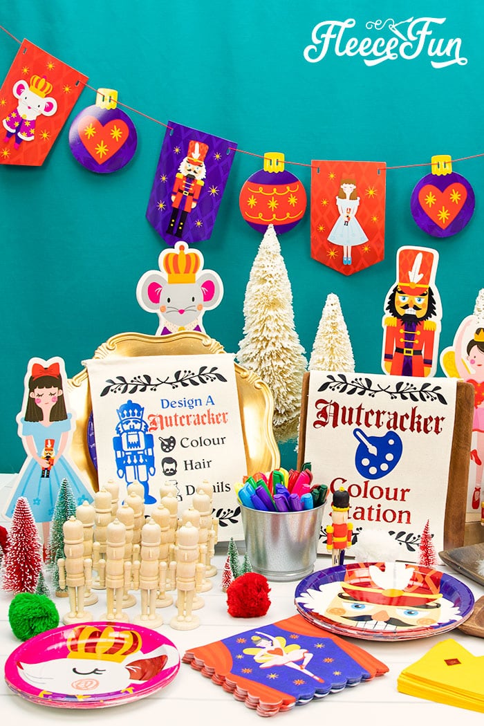 This Nutcracker Ornament DIY is easy and fun for all ages. Set up is perfect for a party and everyone can let their creativity shine with this tutorial!