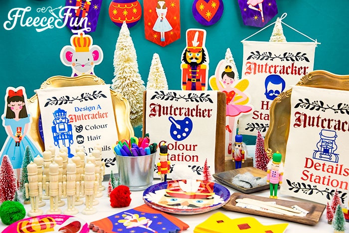 This Nutcracker Ornament DIY is easy and fun for all ages. Set up is perfect for a party and everyone can let their creativity shine with this tutorial!