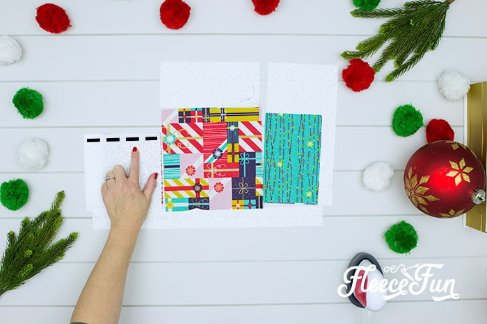 Stitching Christmas placemat using fleecefun’s DIY holiday guide