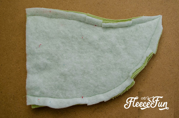 Assembling Baby Yoda hat and ears, guided by fleecefun’s tutorial.