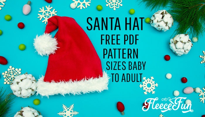 Vintage Christmas Santa pattern, retro santa hat, red and green