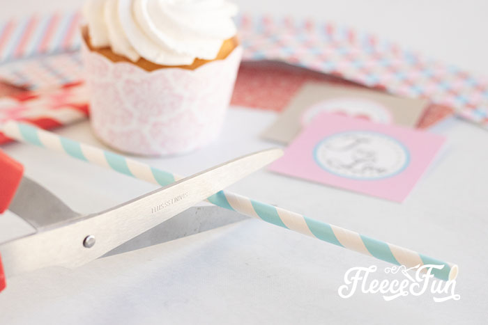 Cute Valentine's cupcake toppers crafted with fleecefun free template and tutorial