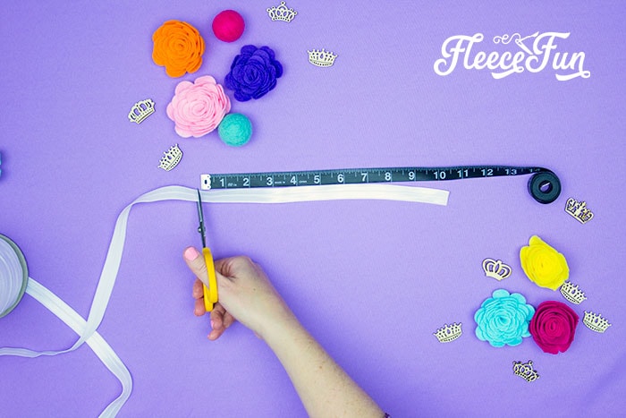 cutting two strips of fabric