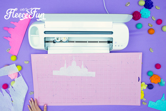 Follow fleecefun's tutorial to cut the felt tiara pieces using the free pattern.